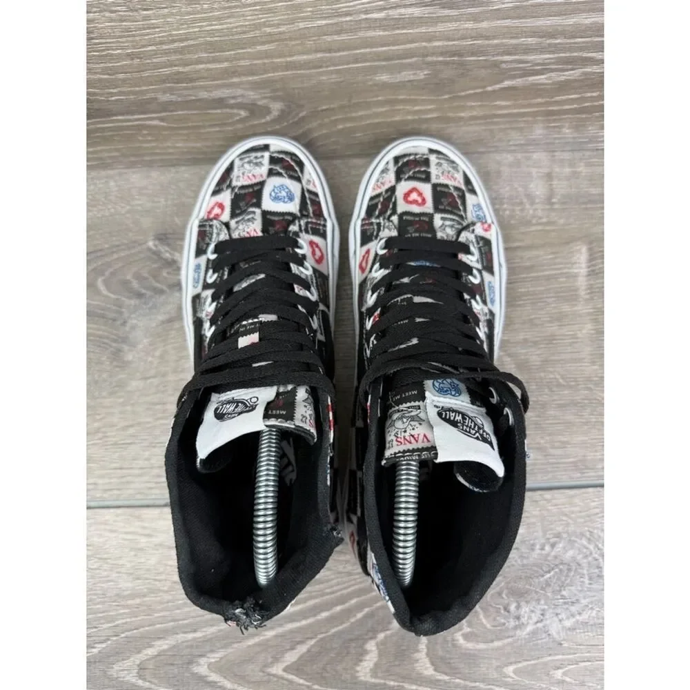 Vans Sk-8 Hi Tapered “Love Letters” Women’s Sz 8 Lace Up Black White Red Sneaker